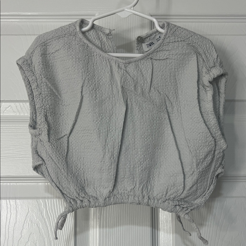 Zara Light Gray Textured Blouse